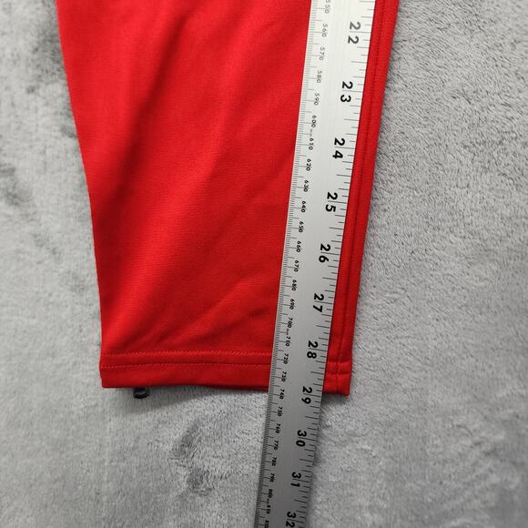 NEW Under Armour Pants Womens S Red White UA Knit Warm Up Team Zip Ankle Gym - Picture 15 of 16